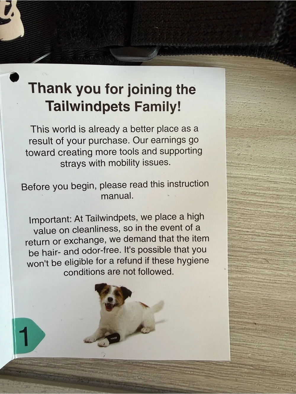 Tailwindpets Double Knee Brace for Dogs Black Size: Ultra Mini NWT IN PACKAGE